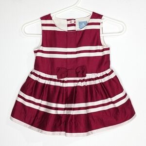 ✨3/$15  Baby GAP red white striped bow accent dress 0-3mo